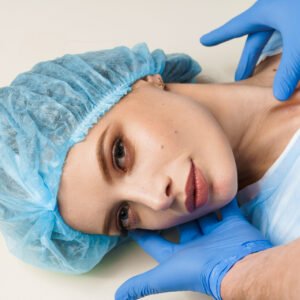 consultation with plastic surgeon white surface
