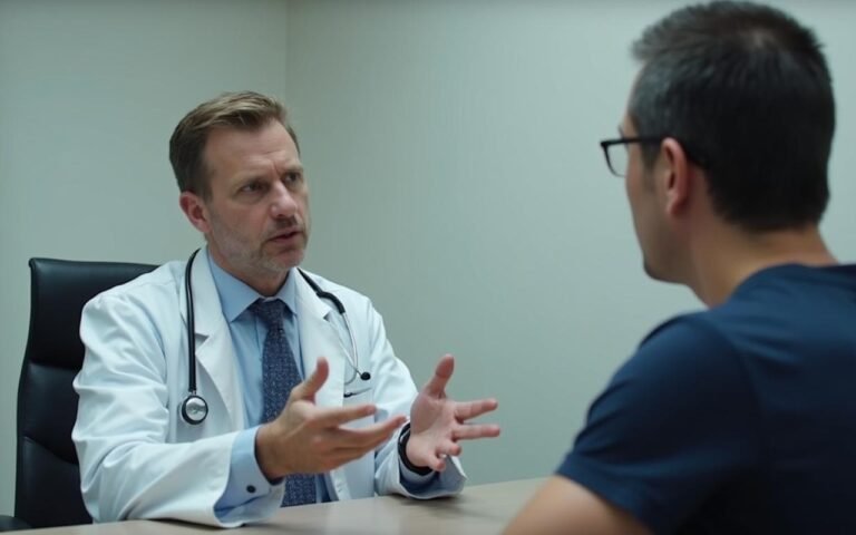 Consultation esthétique pour corriger des fesses tombantes avec un médecin.
