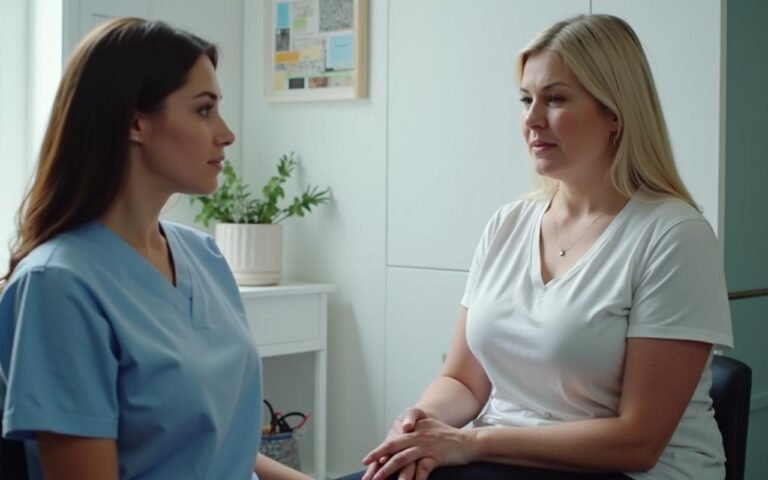 Consultation médicale pour un body lift après une perte de poids importante.