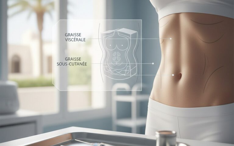 Illustration réaliste sur Liposuccion du ventre en Tunisie : éliminez les amas graisseux et sculptez votre abdomen