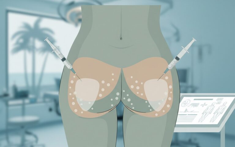 Illustration réaliste sur Solution chirurgicale fesses plates en Tunisie : augmentation glutéale et résultats