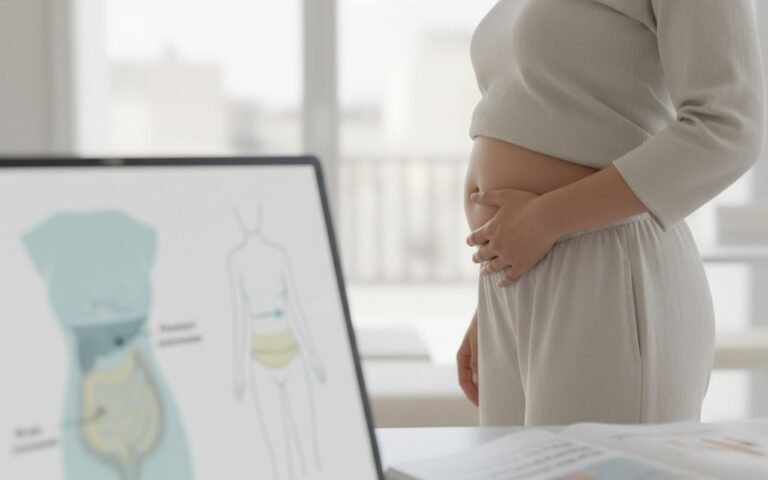 Illustration réaliste sur Ventre rond qui alourdit la silhouette ? Affinez l'abdomen par liposuccion en Tunisie